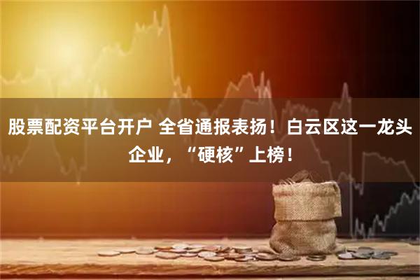股票配资平台开户 全省通报表扬！白云区这一龙头企业，“硬核”上榜！